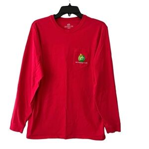 Southern Tide Skipjack Christmas Tree Long Sleeve T-Shirt in Red Size Large